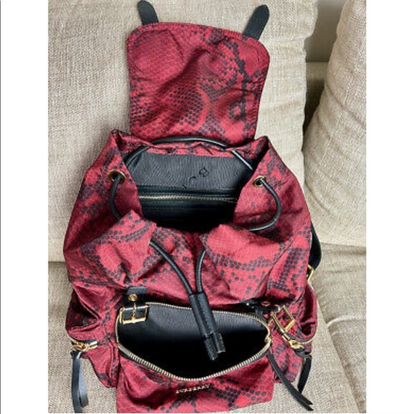 Burberry Rucksack Backpack Snake Pattern with Leather Trim & Matching Wallet - Picture 3 of 14